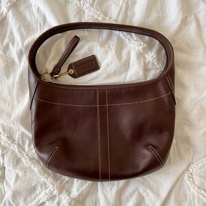 Vintage Coach Brown Leather Shoulder Bag